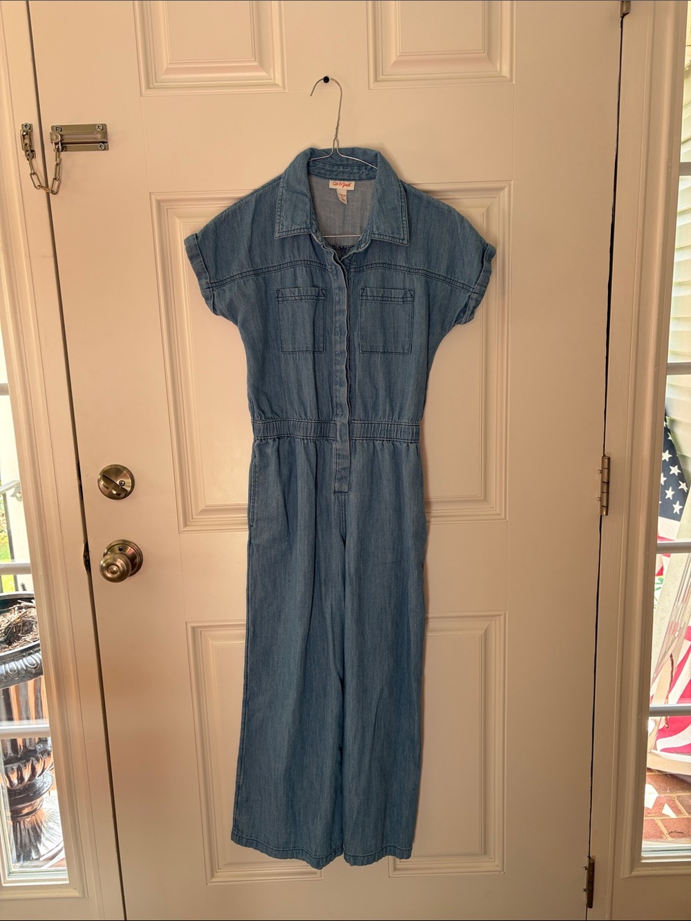 Cat & Jack Light Blue Denim Jumpsuit Dress